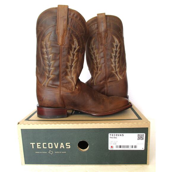 New TECOVAS The Doc Scotch Goat Leather Men Sz 11EE Western Cowboy Boots USA - Picture 1 of 11